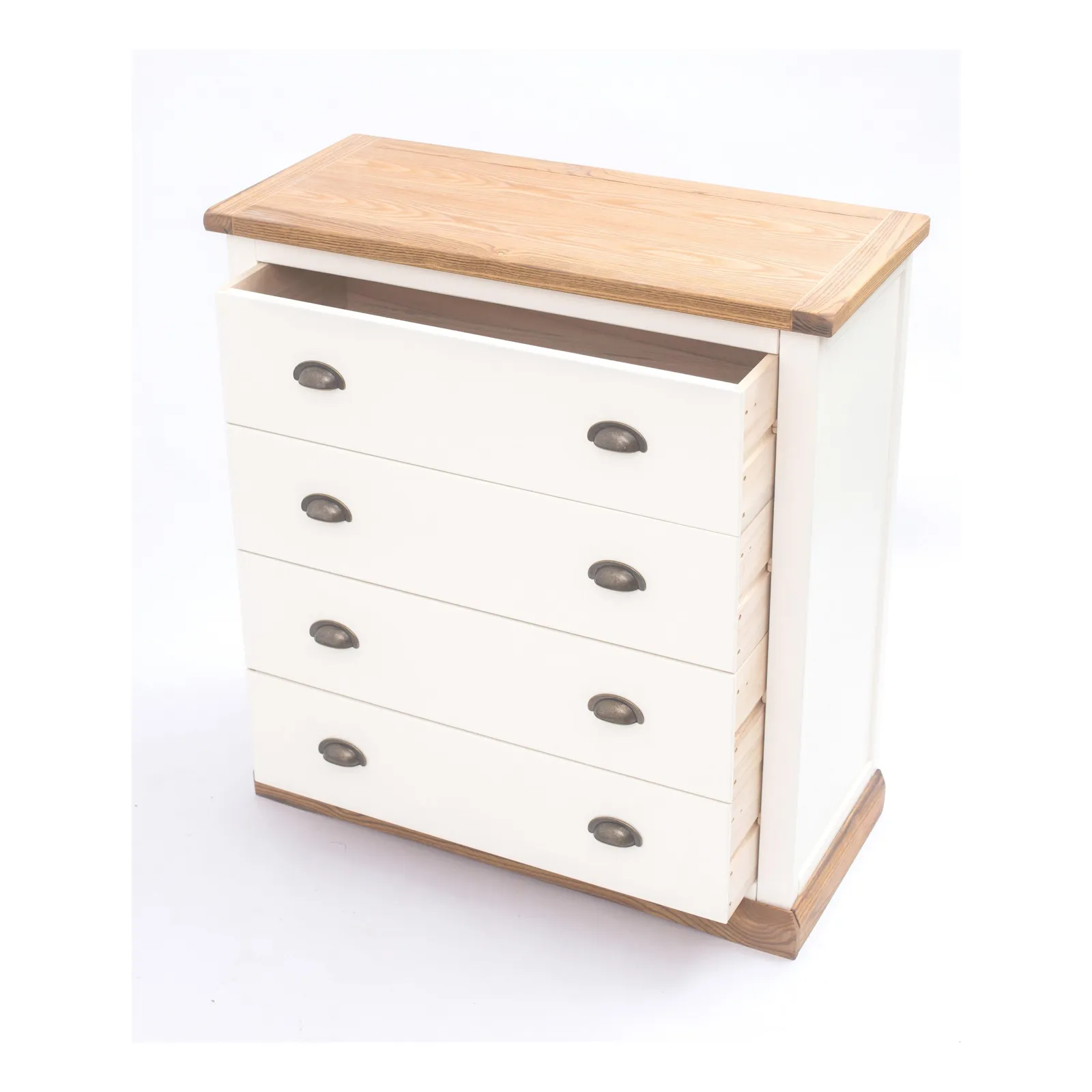 Cabinet Bits Tropea 4 Drawer Chest of Drawers Brass Cup Handle in Off-White 4