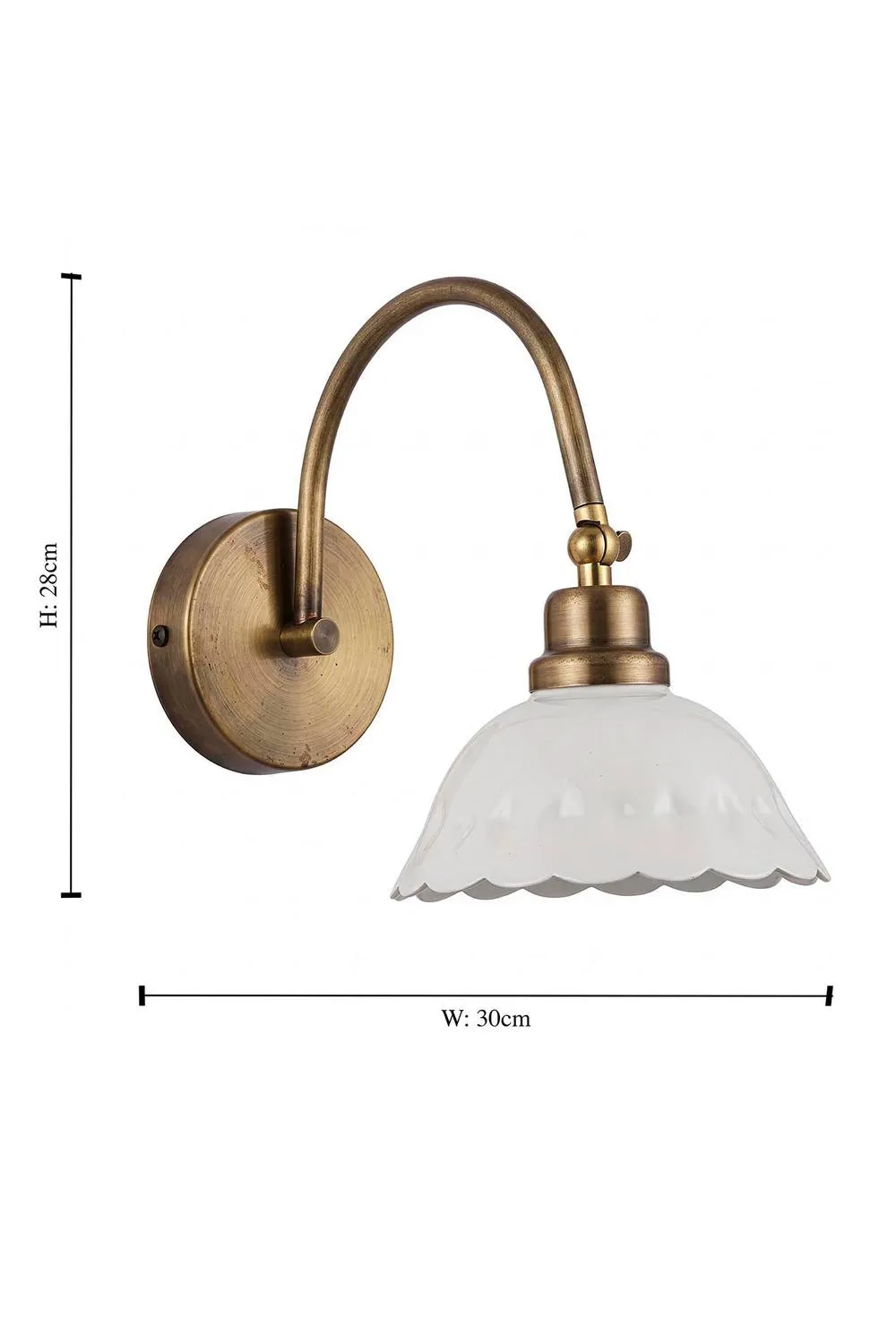 Dibor Floral Adjustable Wall Light, Metal, E27 in Gold 2