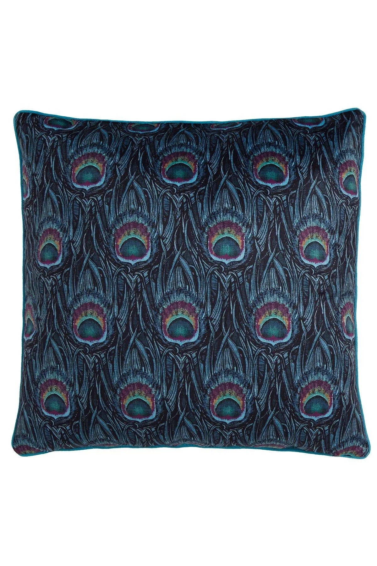 Laurence Llewelyn-Bowen 'Dandy Peacock' Jacquard Filled Cushion in Teal 3