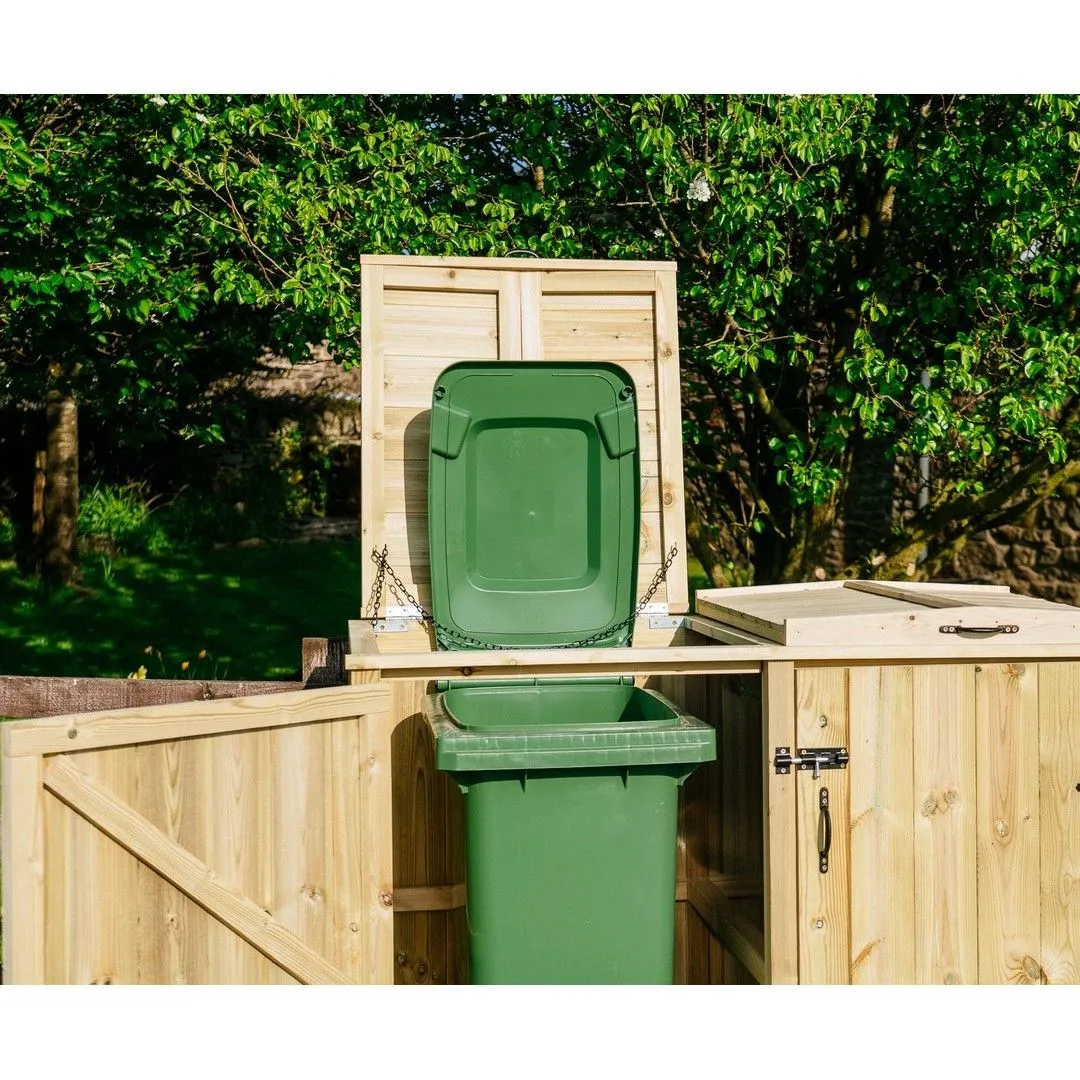 Buttercup Farm Chatburn Bin Store, Fits 1x 180L/240L Wheelie Bins & 2x Boxes in Brown 6