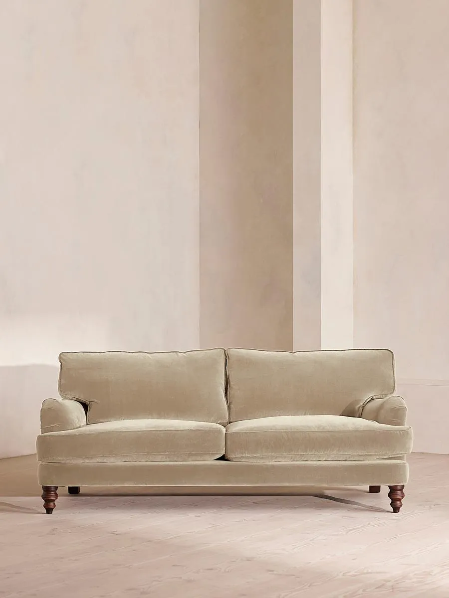 Arundel Three Seater Sofa, Velvet, Oyster