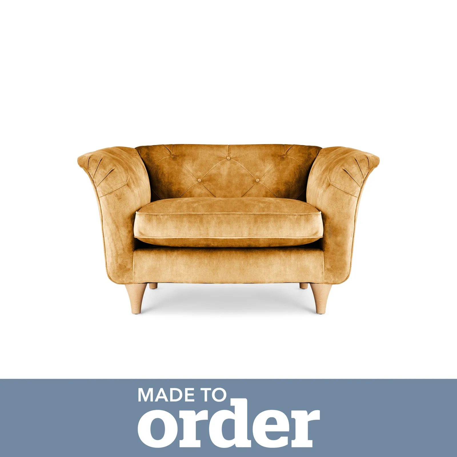 Jaipur Snuggle Chair Slub Velvet Yellow