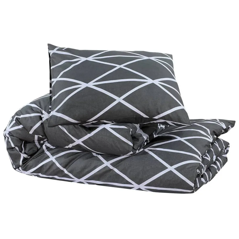 Berkfield Home Elegant Duvet Cover Set Grey 225x220 cm Cotton