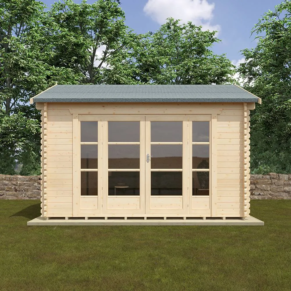 Buttercup Farm 14x12 Bamber 44mm Cabin - L415 x W355 x H282.9 cm in Natural 3