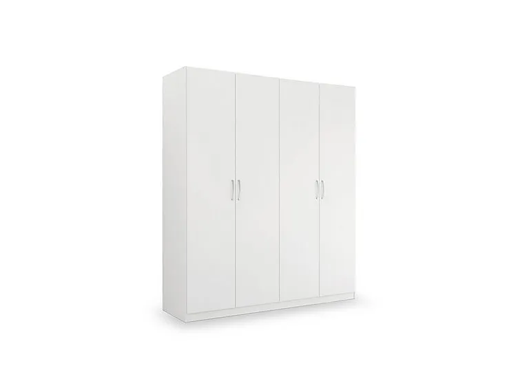 Impulse 181cm 4 Door Décor Hinged Wardrobe - Alpine White