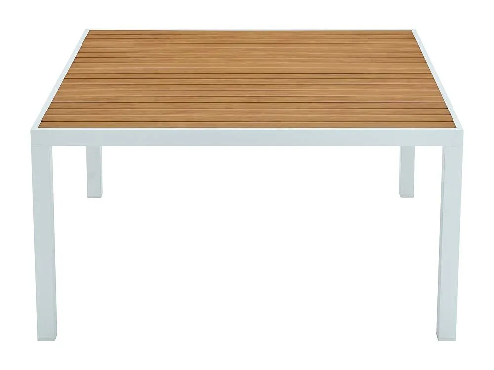 Vente-unique Aluminium Garden Dining Set: A Square Table W.22 Cm & 4 Stackable in White 6