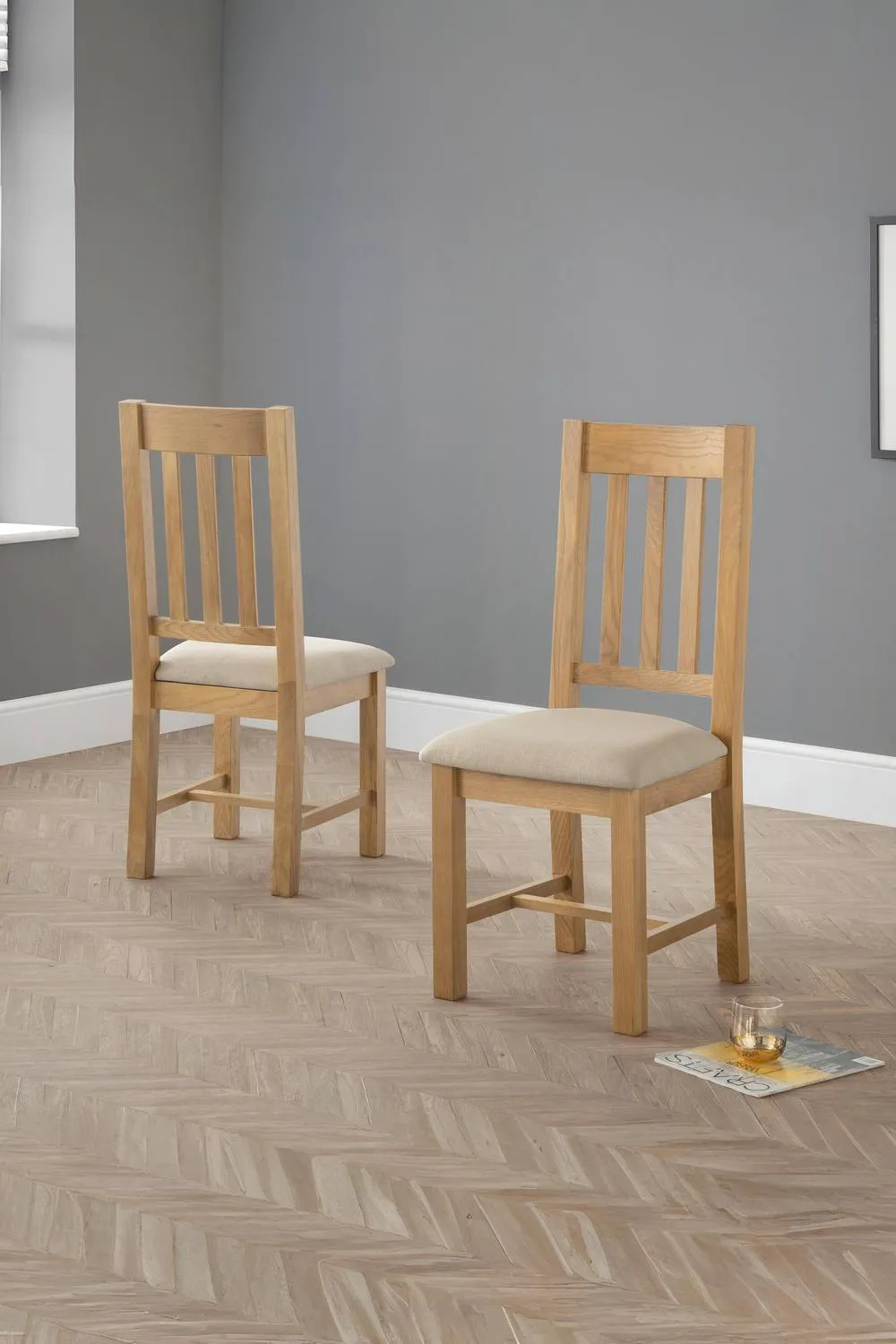 Julian Bowen Hereford Dining Chair (Set of 2) in Light Oak