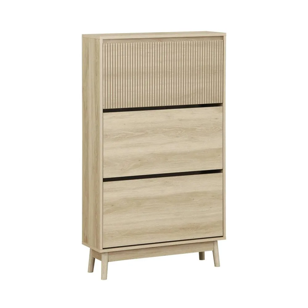 sweeek Wood 3-door shoe cabinet in Beige 2