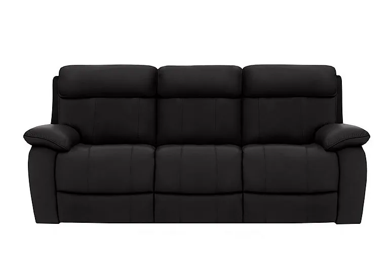 Moreno 3 Seater Leather Power Recliner Sofa with Power Headrests - Classic Black