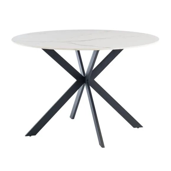 Talia 4 Seater Round 4 Seater Dining Table, Sintered Stone 2