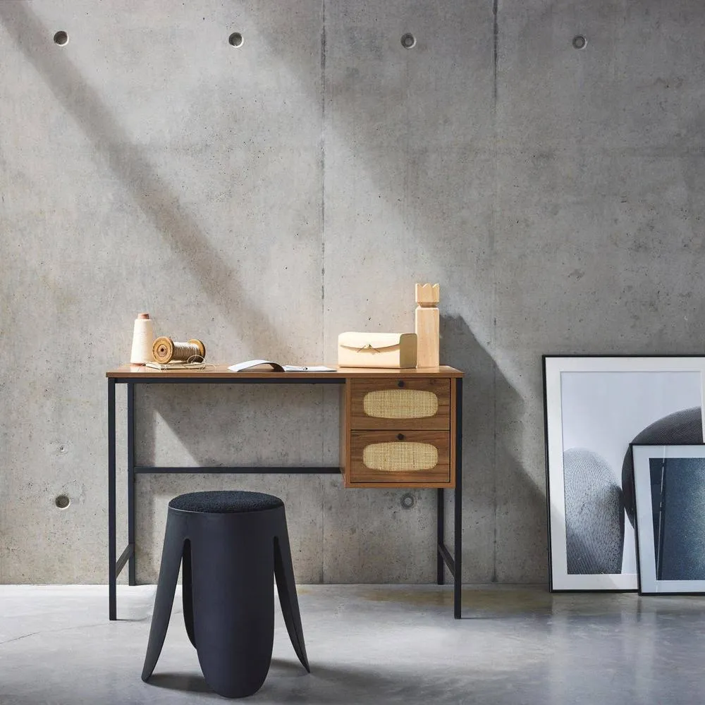 sweeek Wood & Cane Desk in Light Brown
