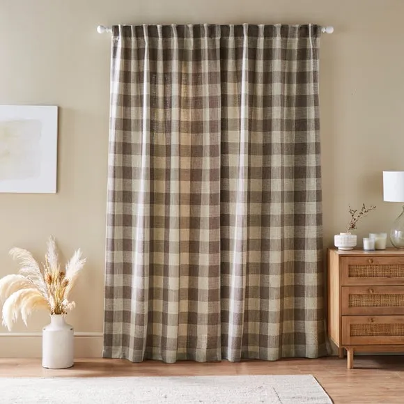 Edited Life Elton Check Unlined Tab Top Curtains 4