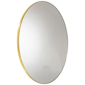 Abode Mayar Brushed Brass Round LED Bathroom Mirror - 600mm 2