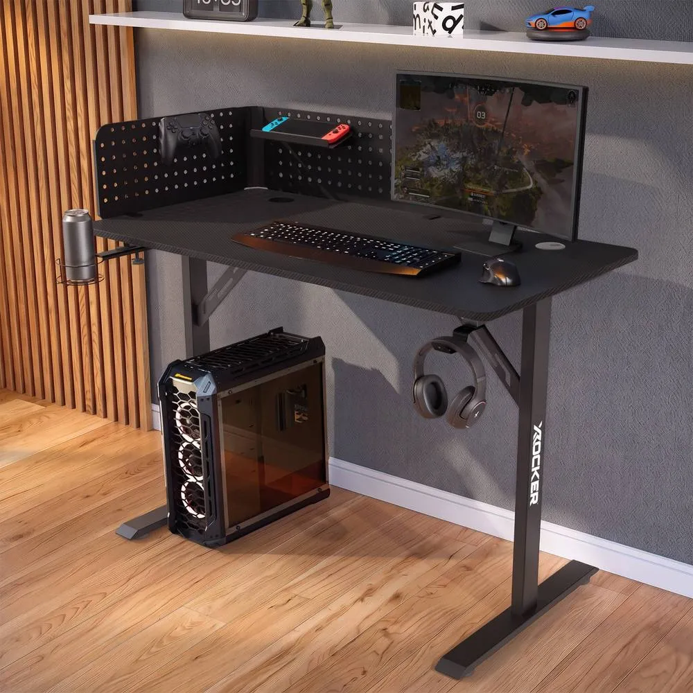 X Rocker Vortex 110cm Gaming Desk with Pegboard & Accessories in Black