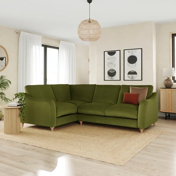 Hattie Matte Plush Velvet Corner Sofa 1