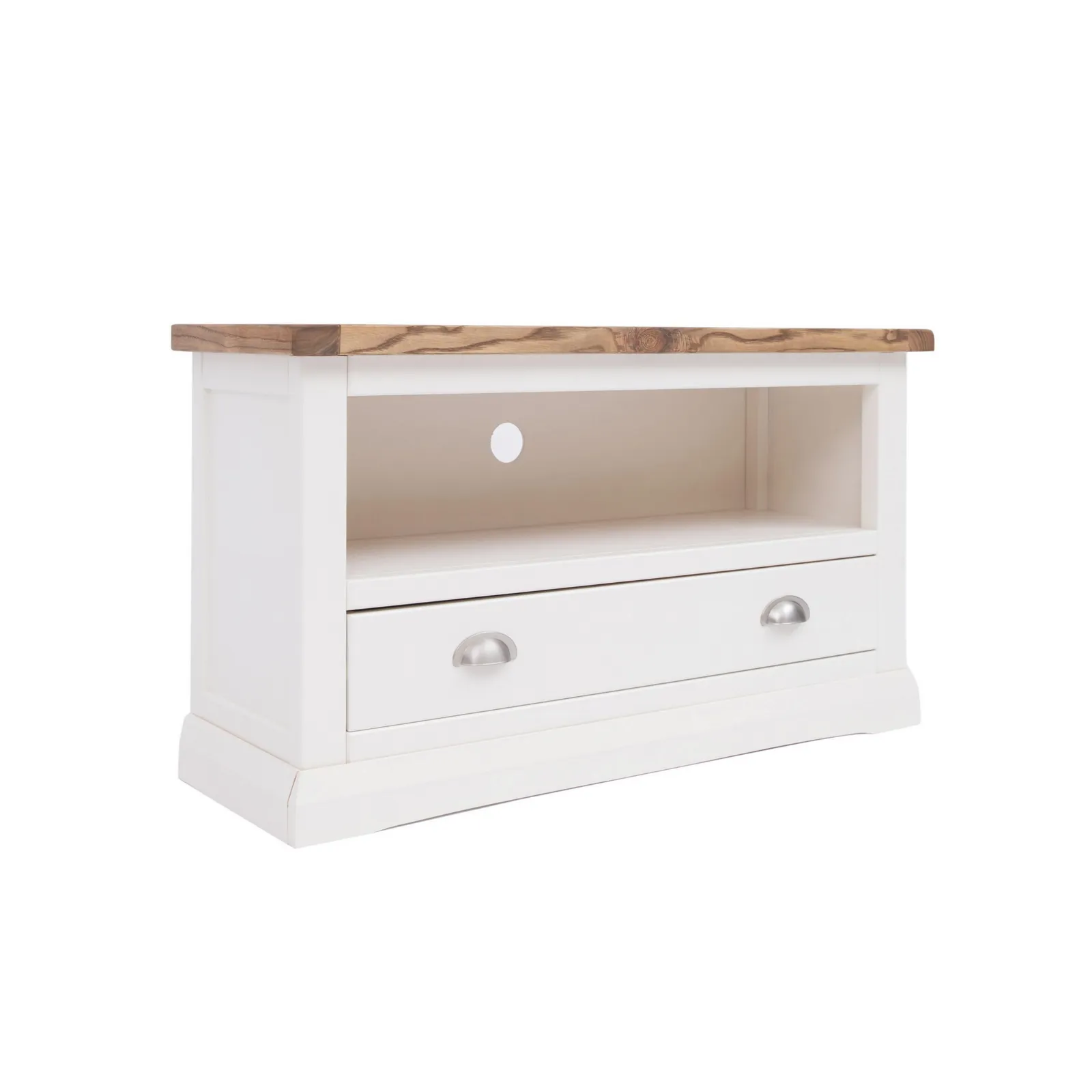 Cabinet Bits Cosenza Off-White 1 Drawer TV Cabinet Chrome Cup Handle 2