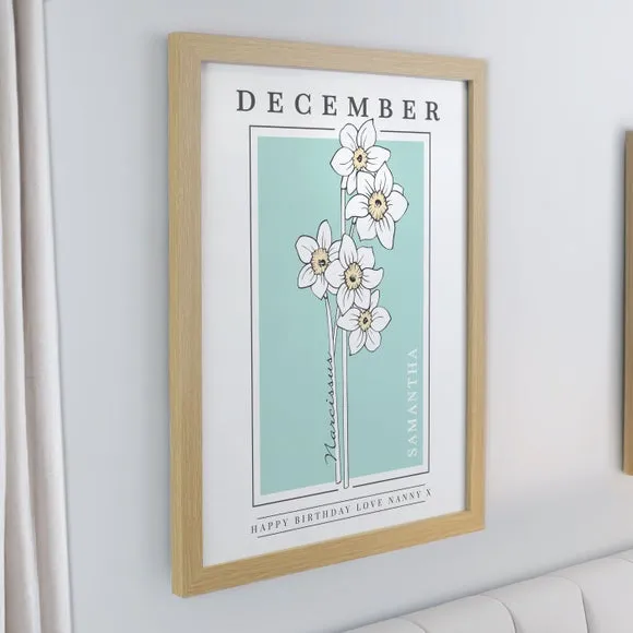 Personalised Birth Flower Poster Frame 3