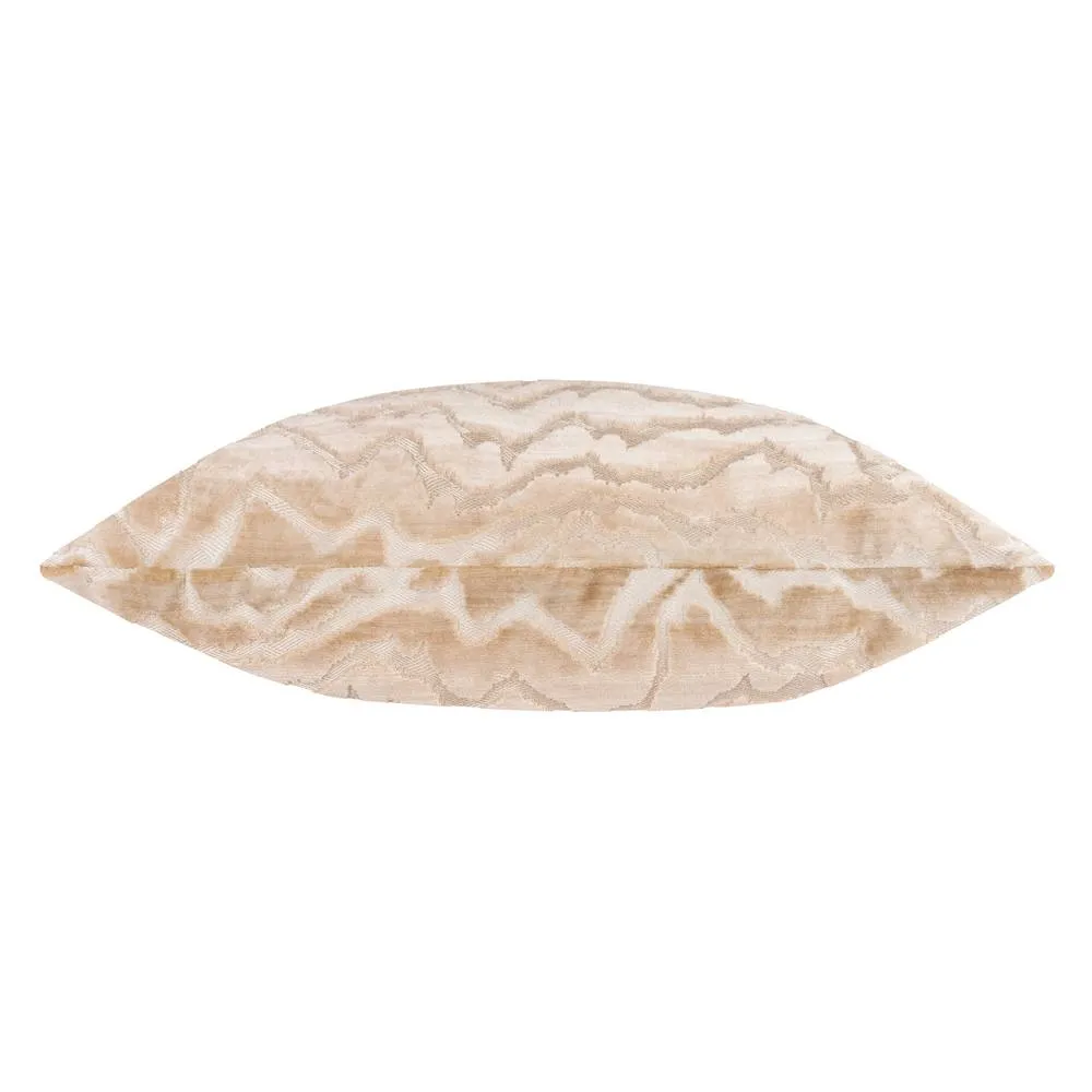 Paoletti Tierra Cut Velvet Abstract Cushion in Taupe 3