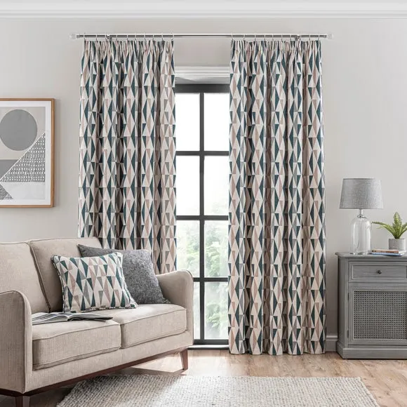 Elements Triangles Pencil Pleat Curtains 2