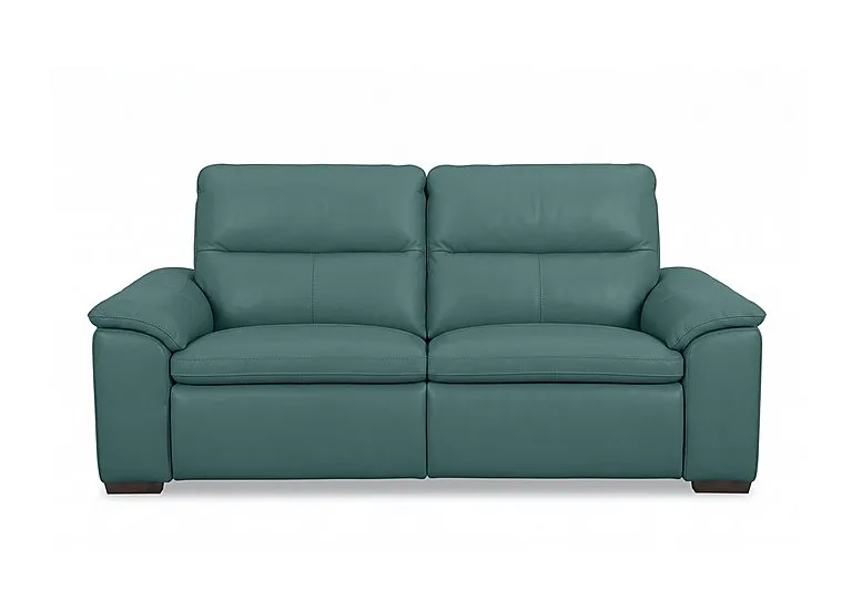Relax 3 Seater Leather Power Recliner Sofa with Power Headrests - Lake Green - Sofas and Armchairs - In Time for Christmas