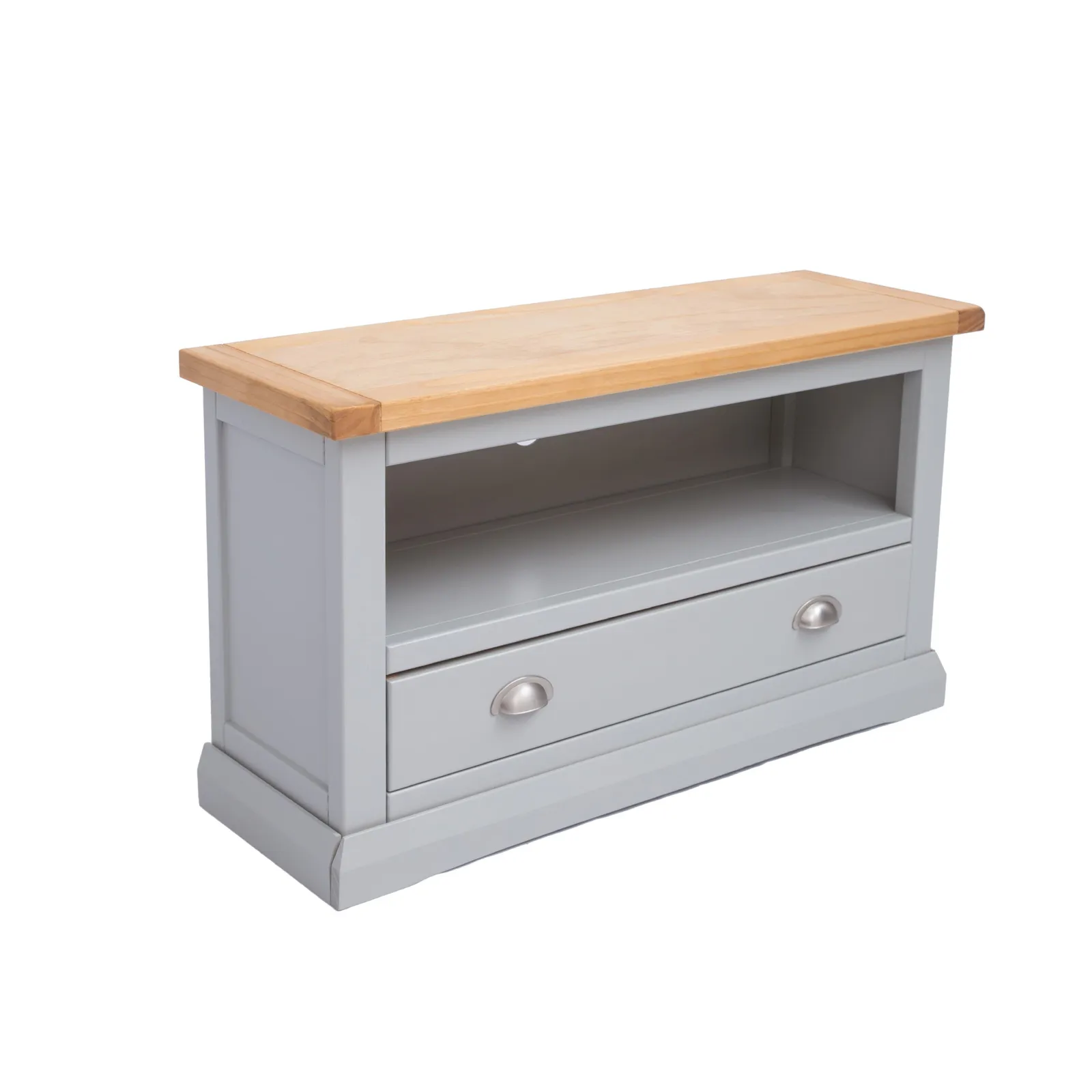 Cabinet Bits Loreo Light Grey 1 Drawer TV Cabinet Chrome Cup Handle 3