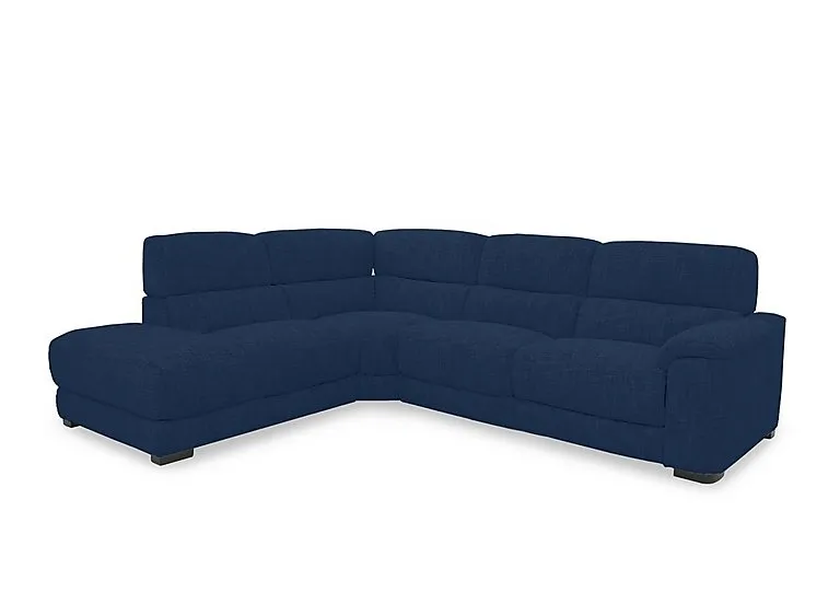 Nova Fabric Left Hand Facing Chaise End Sofa - R330 Steel Blue