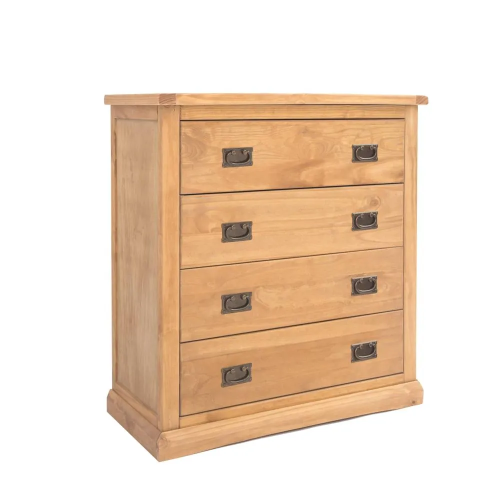 Cabinet Bits Lucca 4 Drawer Chest of Drawers Bras Drop Handle in Light Brown 2