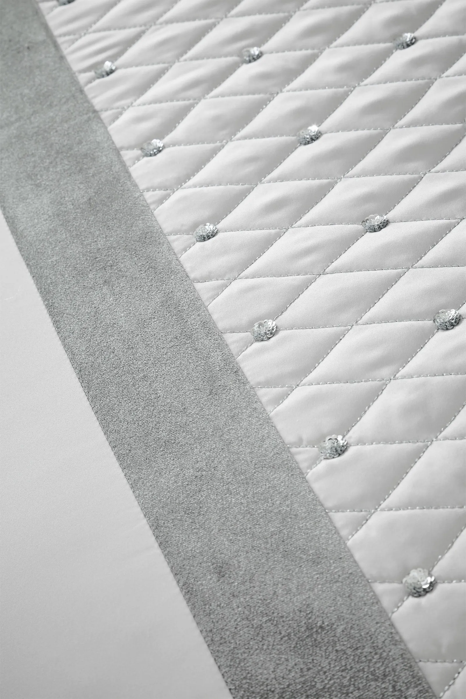 Catherine Lansfield 'Sequin Cluster' Lined Eyelet Curtains in Grey 4