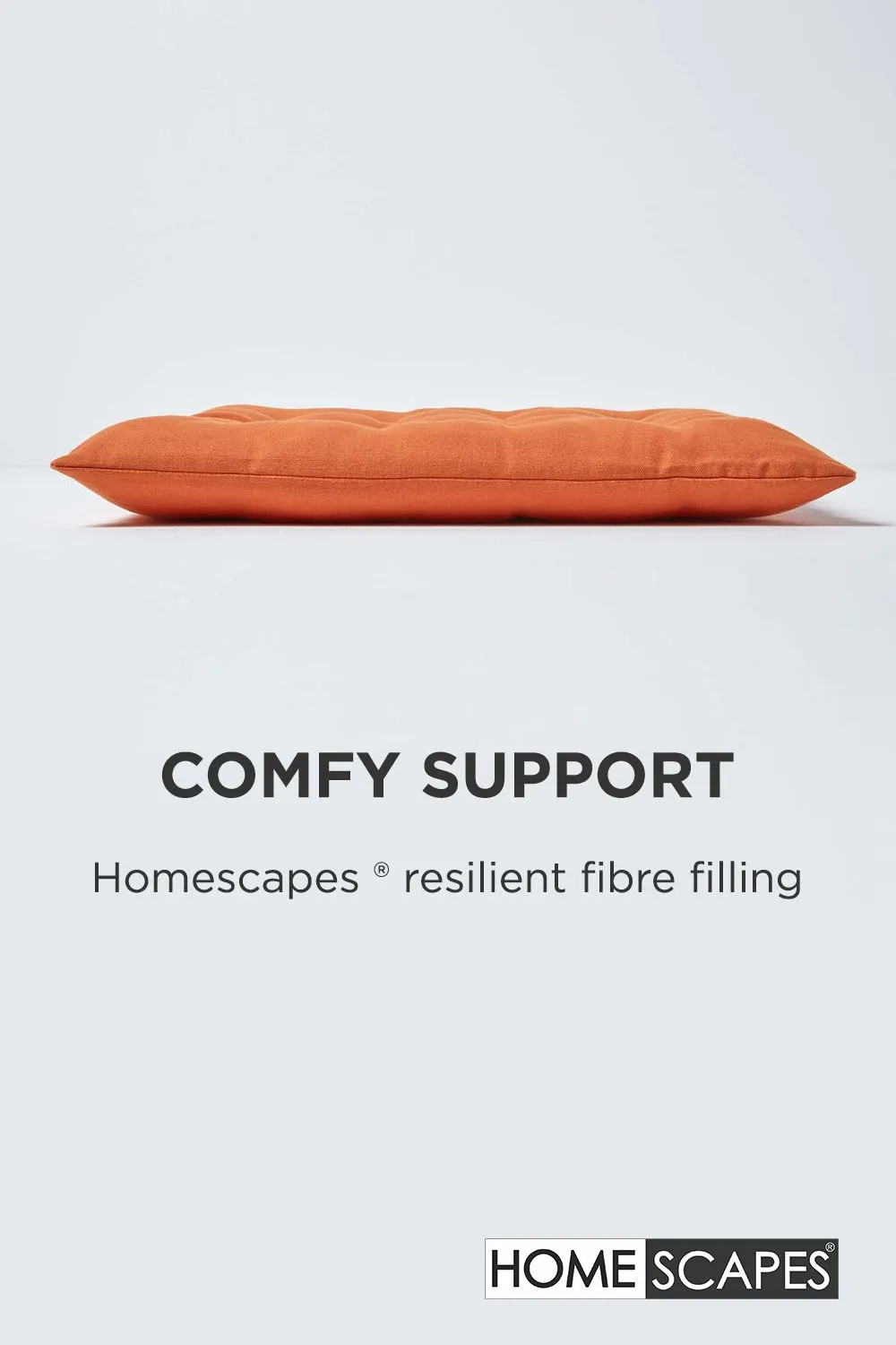 Homescapes 4 Pack Seat Pads Luxury 100% Cotton Indoor Outdoor Garden Cushion, 40cm in Burnt Orange 4