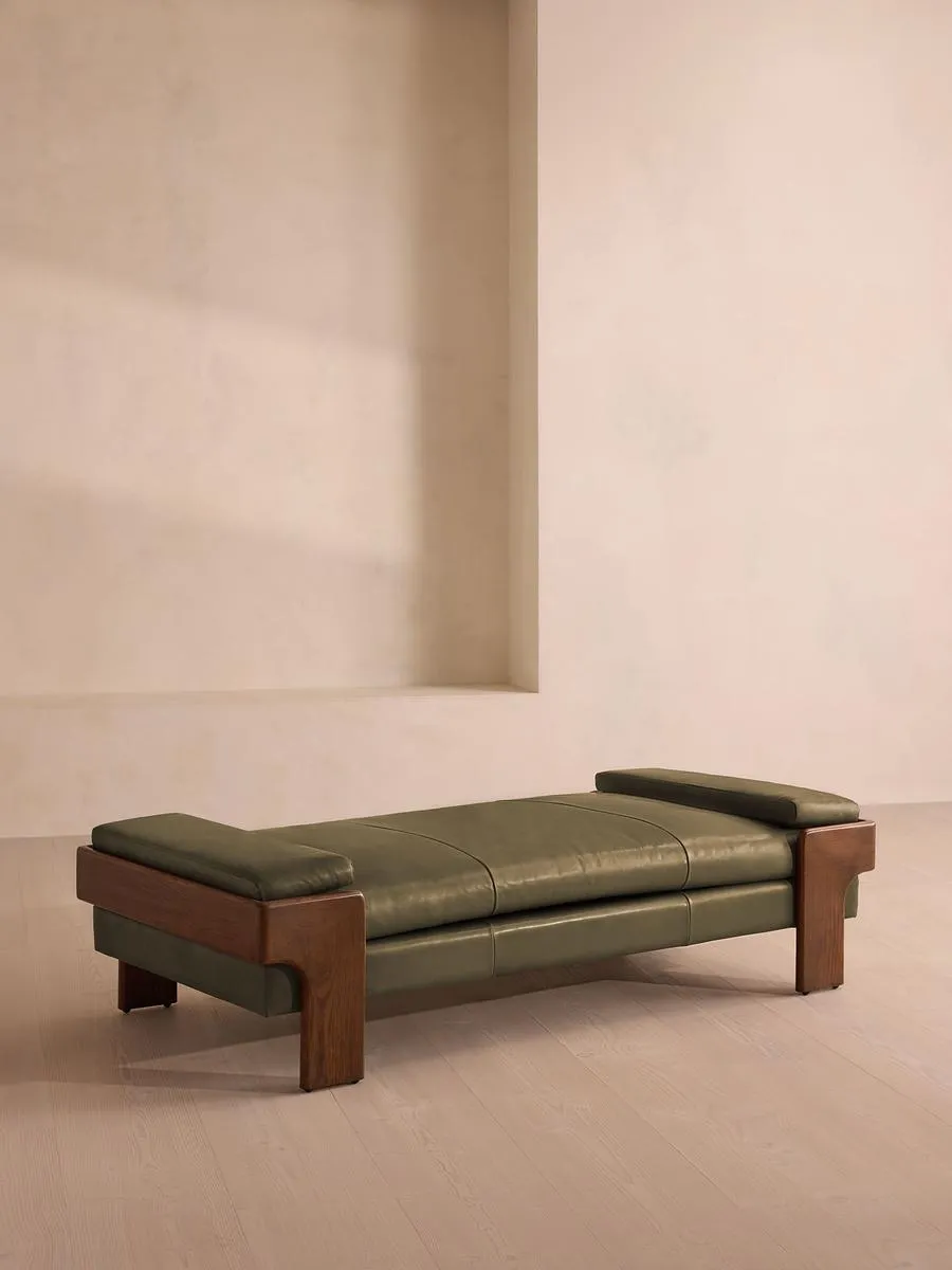 Marcia Daybed, Leather, Moss