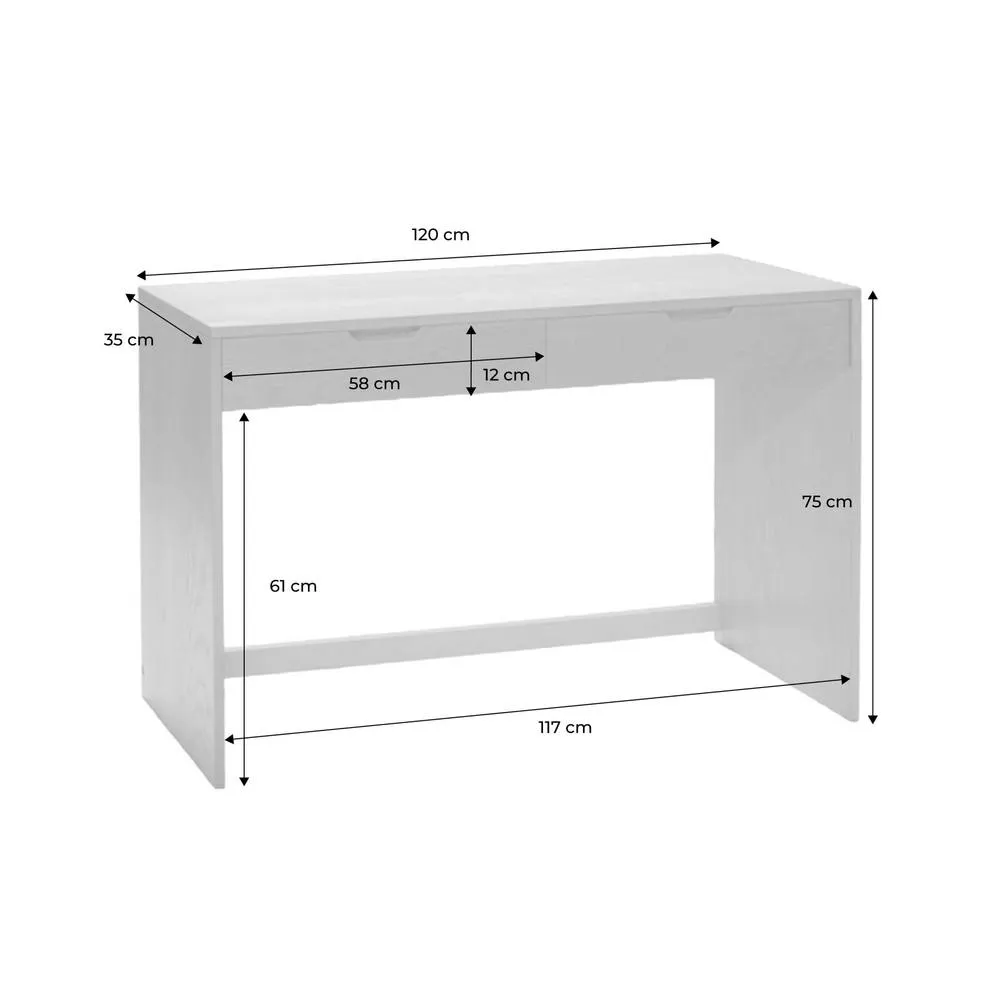 sweeek Wood Decor Console 2 Drawers 120 cm in Beige 5