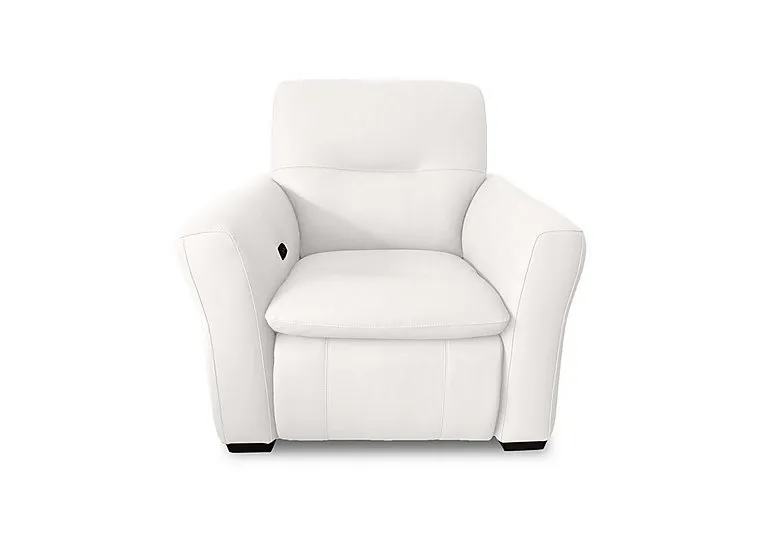 Restore Leather Power Recliner Armchair - Star White