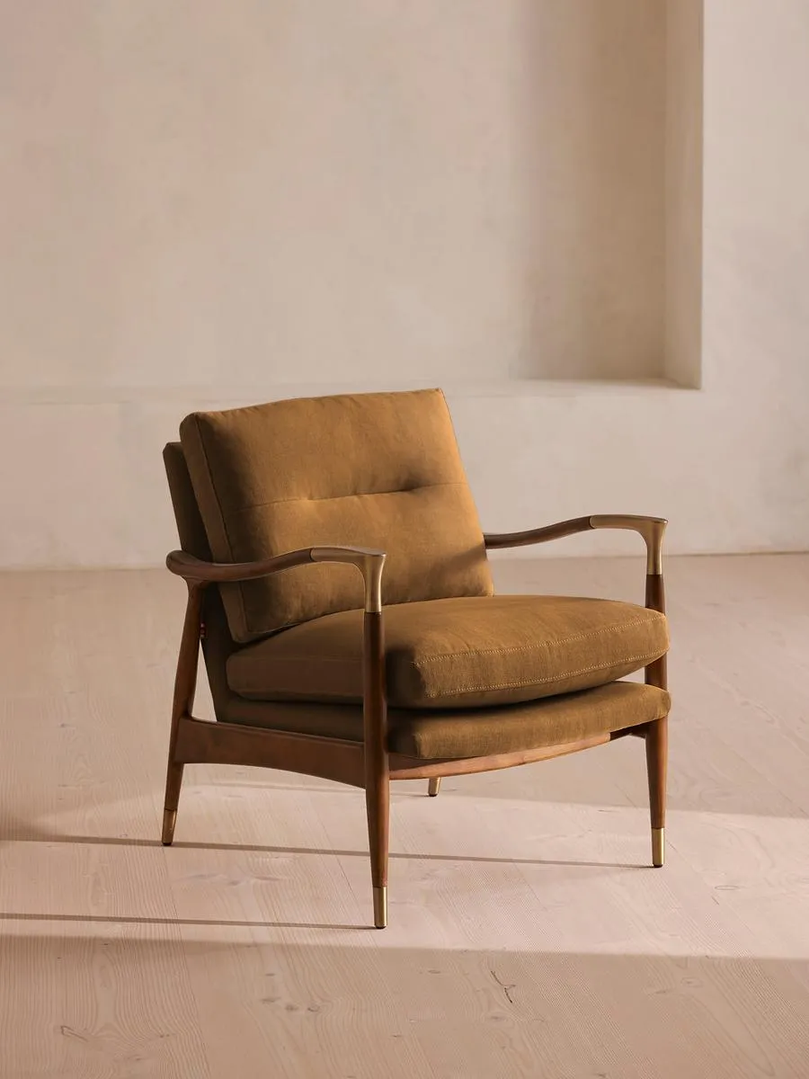 Theodore Armchair, Linen, Ochre