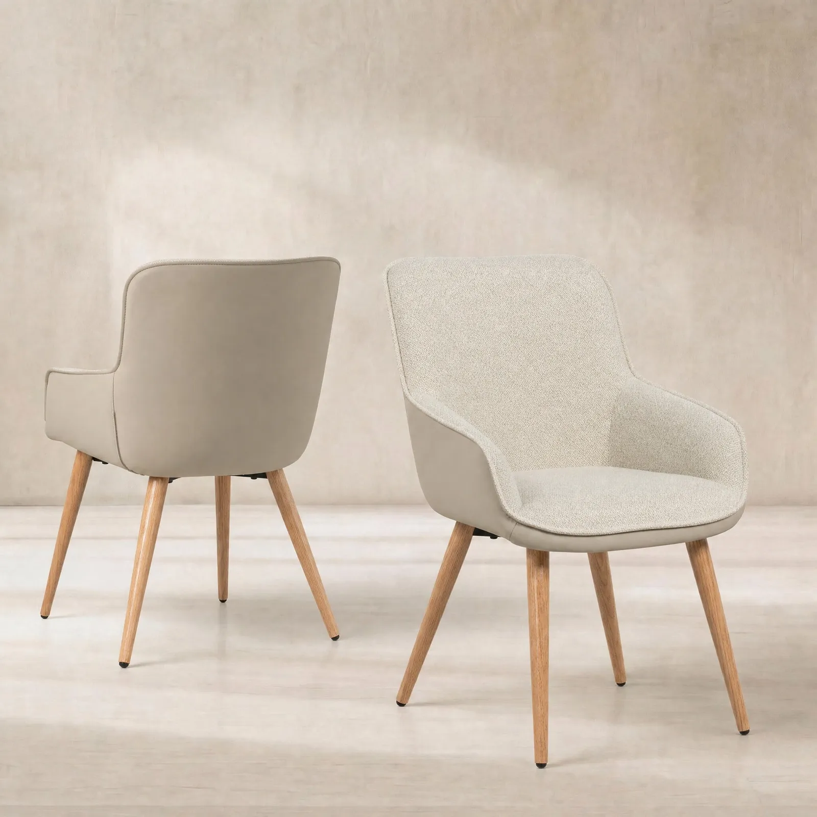 Fenris Dining Chair With Arms Beige, Neutral Fabric | Barker & Stonehouse