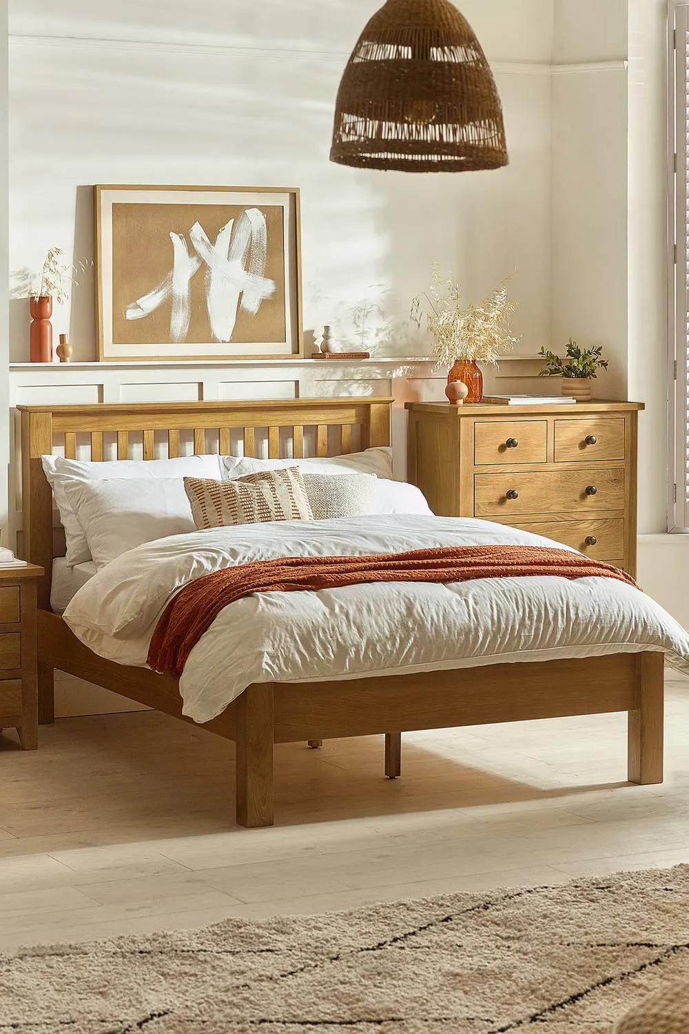 Julian Bowen Amsterdam Low Footend Solid Oak Bed in Natural