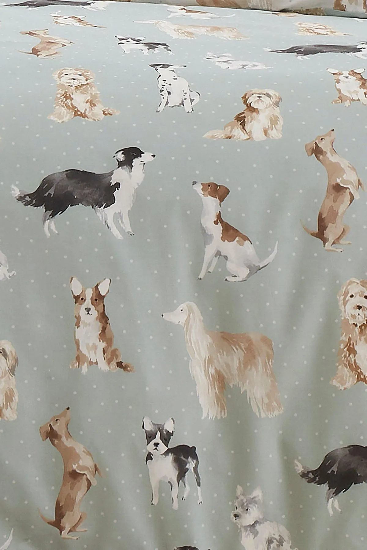 Fusion 'Cute Dogs' Easycare Duvet Cover Set in Duck Egg Blue 4