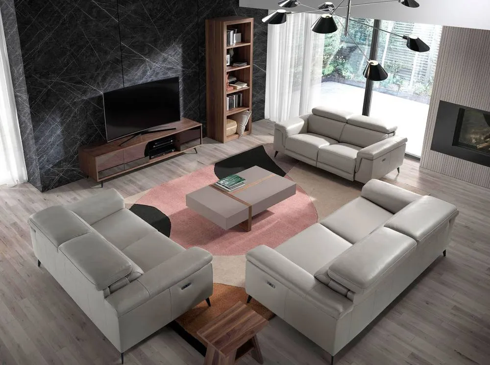 Angel Cerda Walnut TV Unit with Black Mirror Glass & Black Steel in Brown 4
