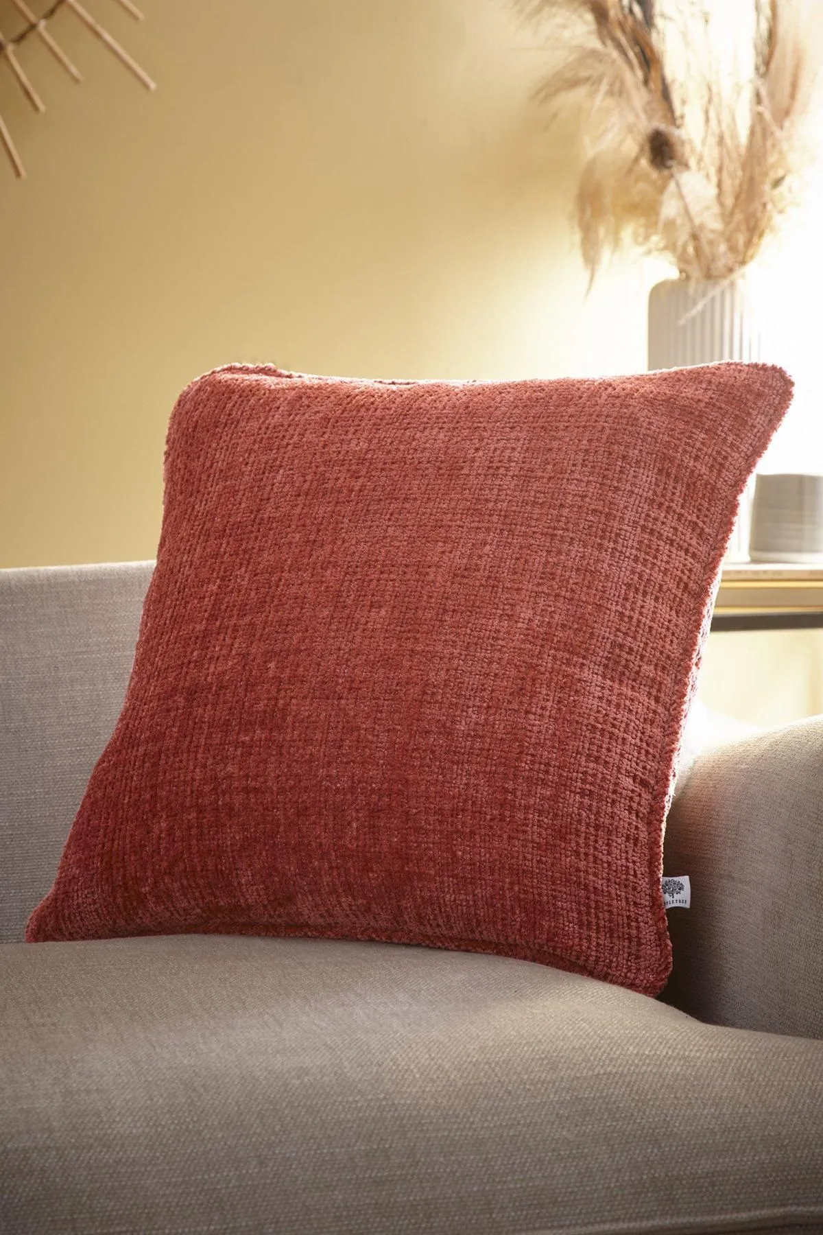 Appletree 'Alba' Textured Chenille Filled Cushion in Terracotta 1
