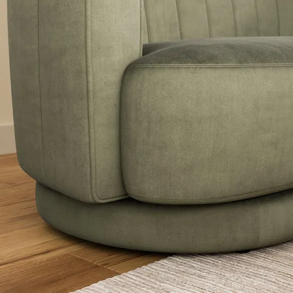 Carmen Quilted Velvet 2 Seater Sofa 5