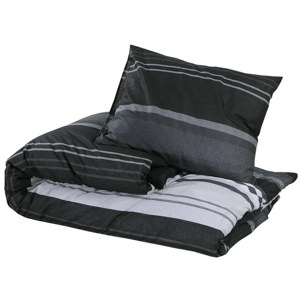 Berkfield Home Elegant Duvet Cover Set Black & White 260x240 cm Cotton