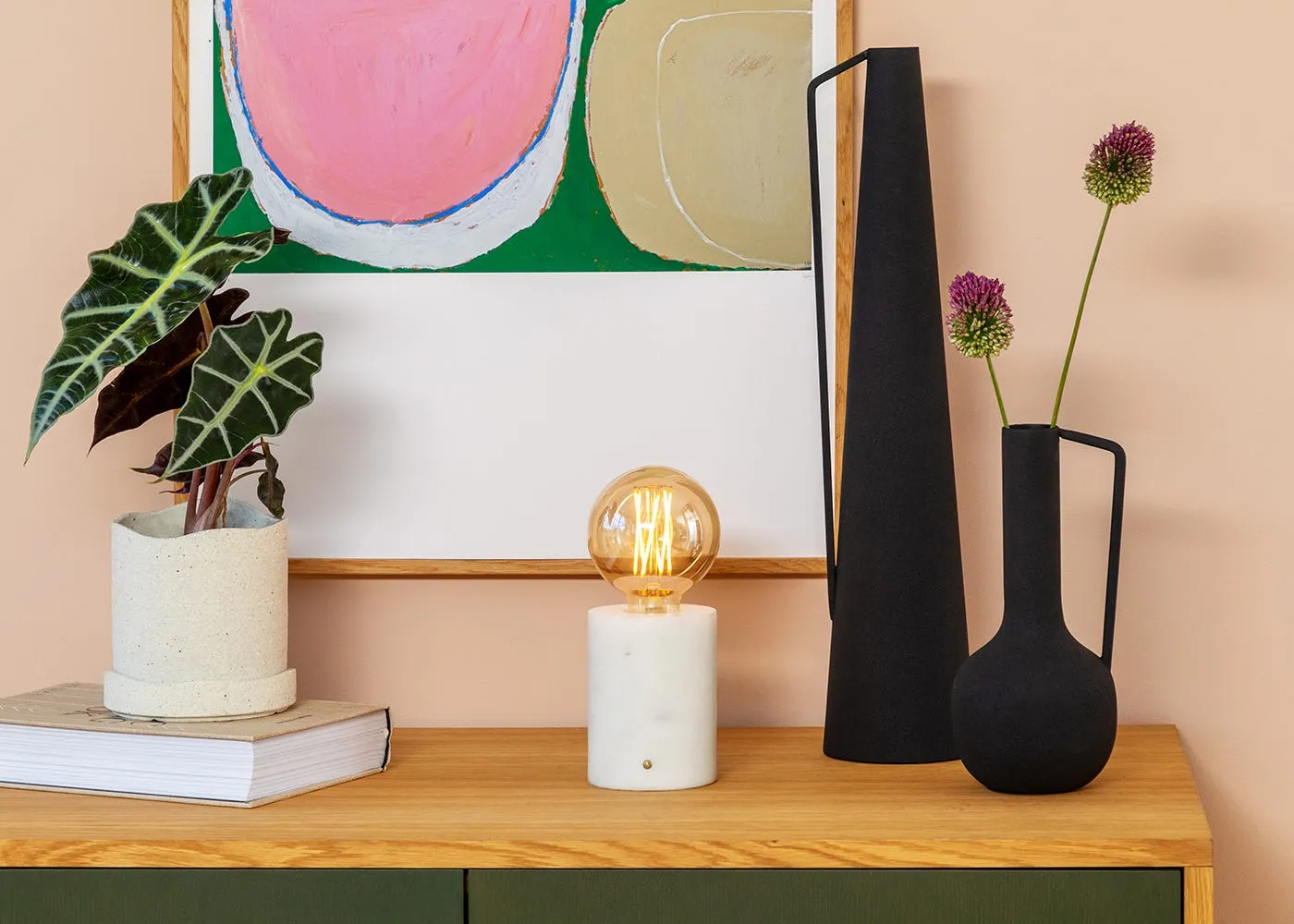Heal's Bristol Touch Lamp White Marble 3
