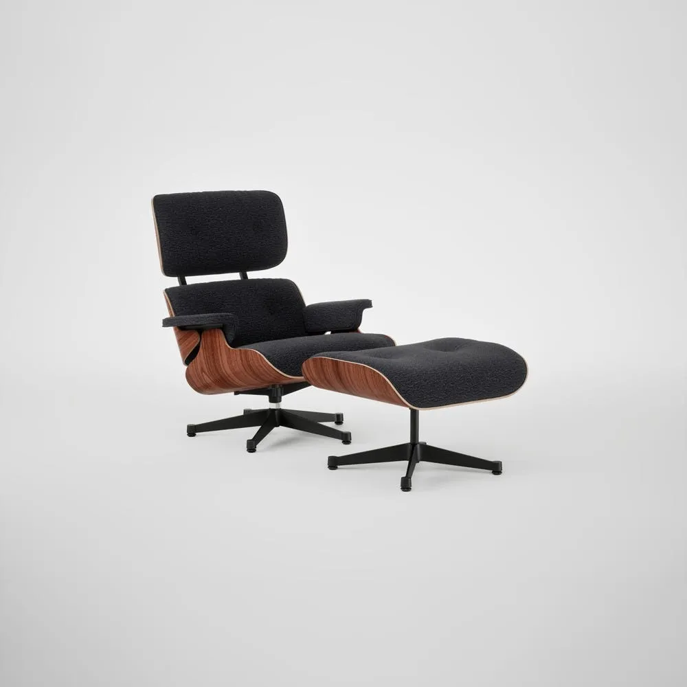 Vitra Eames Lounge Chair & Ottoman Santos Palisander Cont. Nubia 11 Anthracite Polished Black Base 05 1