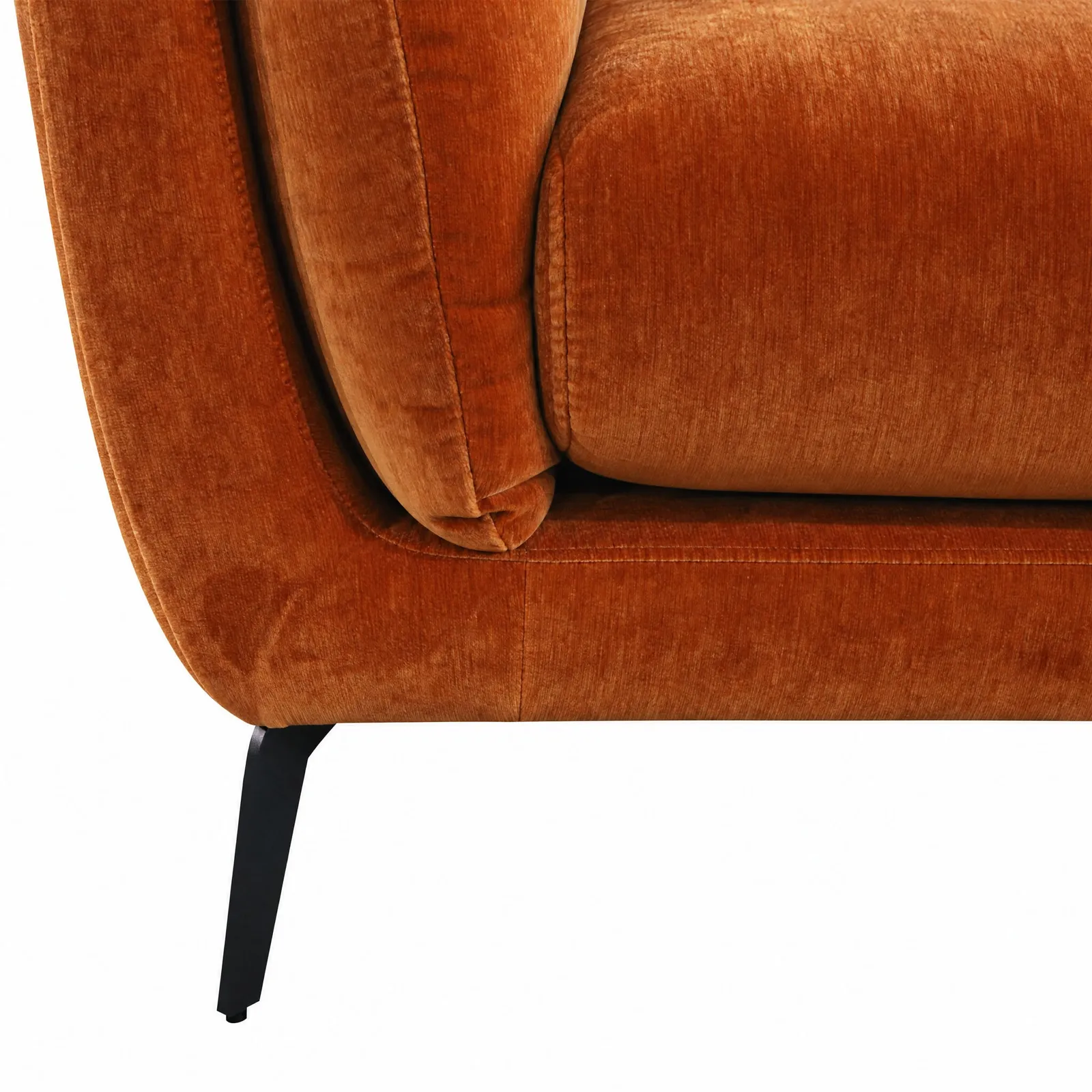 Boone 3 Seater Sofa, Orange Velvet | Barker & Stonehouse 4