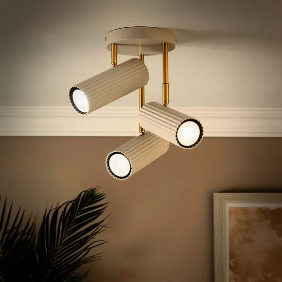 Georgi Industrial Ribbed 3 Light Adjustable Semi Flush Spotlight 2