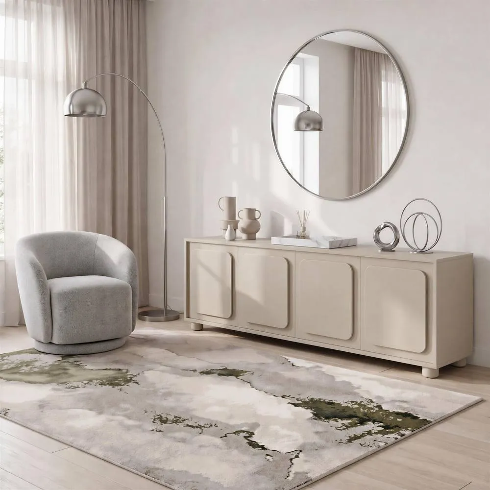 FurnitureboxUK Selene Cream Melamine 4 Door Storage TV Stand 3
