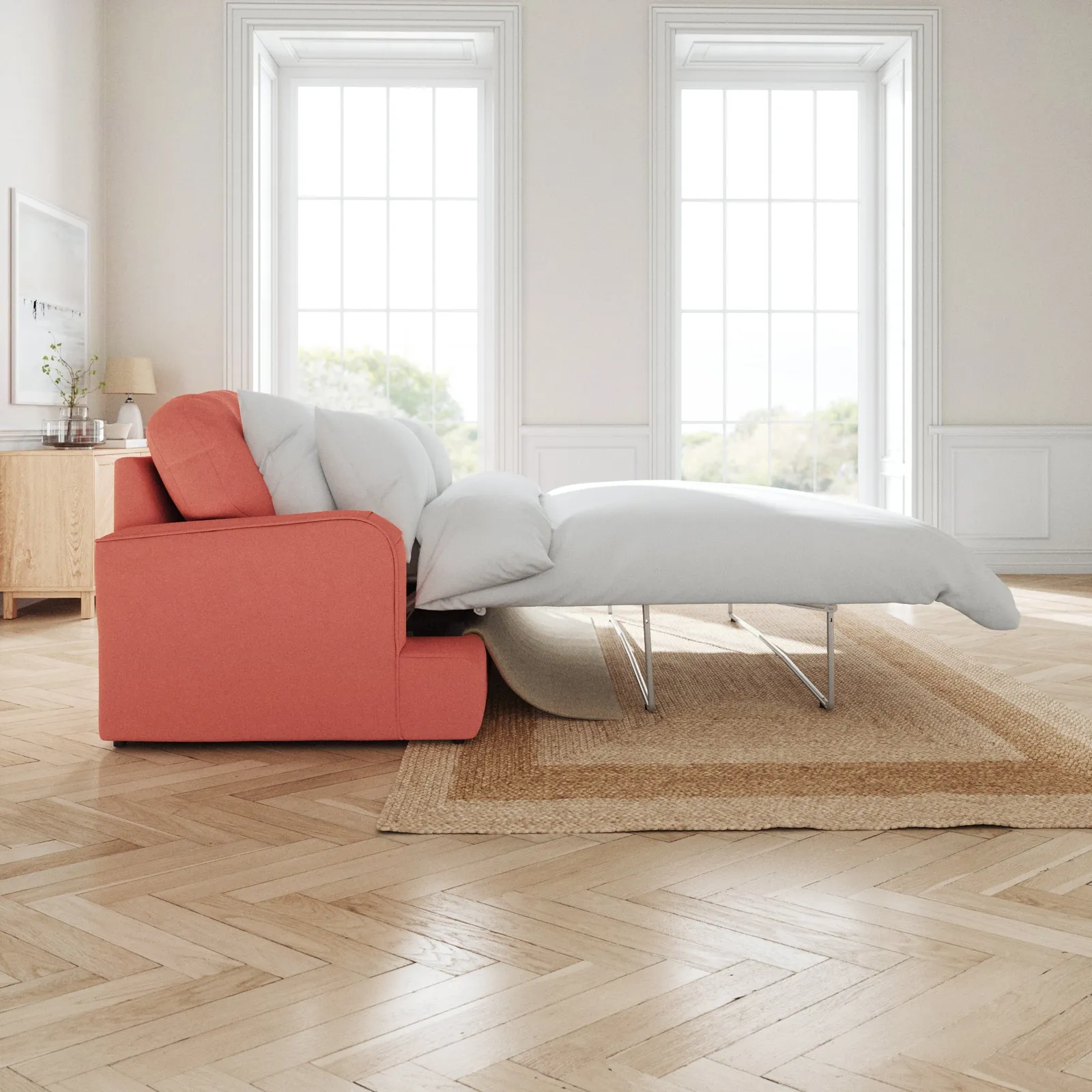 Martha Matte Plush Velvet 2 Seater Double Sofa Bed 2