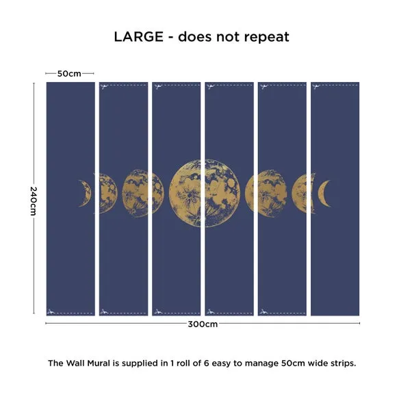 Moon Navy Wall Mural 3