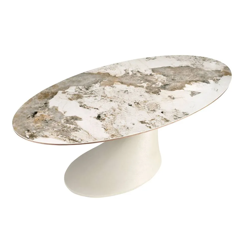 Angel Cerda Modern Oval Dining Table in White 6