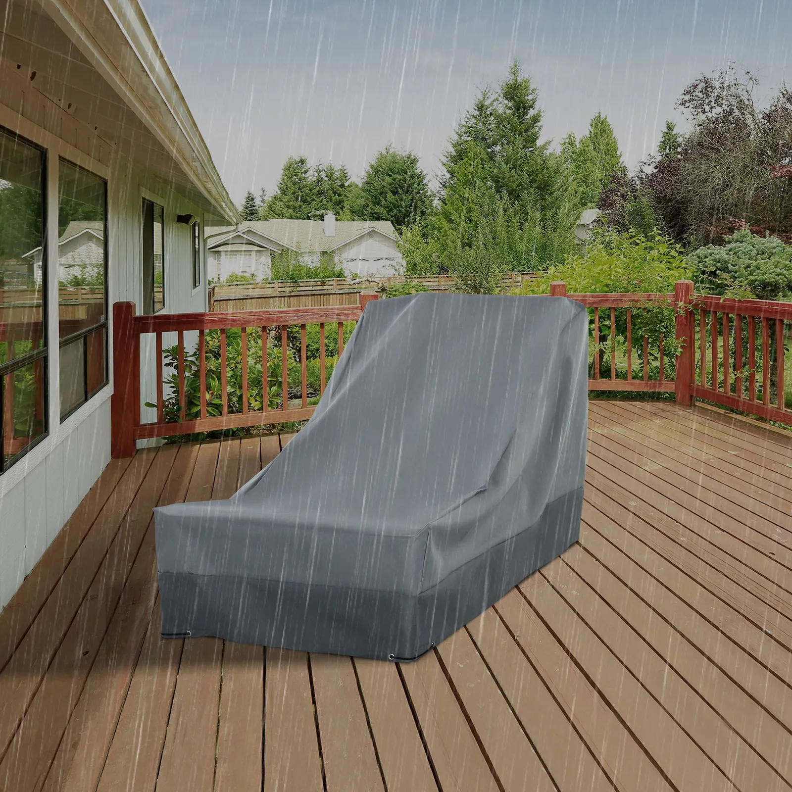 OUTSUNNY 200x86x82cm Patio Furniture Cover Chairs Water Resistant Protection in Grey