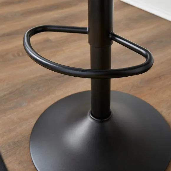 Venice Round Adjustable Height Swivel Bar Stool, Faux Leather 3